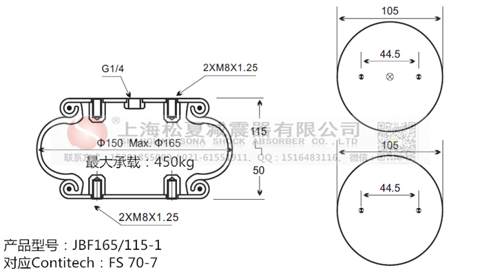 JBF165/115-1橡膠<a href='http://m.msabry.com/' target='_blank'><u>空氣彈簧</u></a>