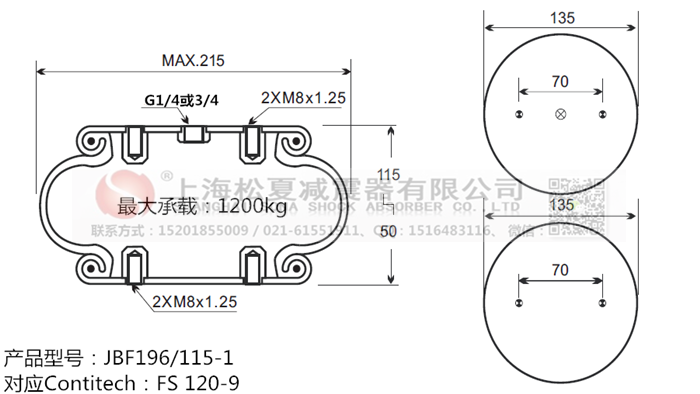 JBF196/115-1橡膠<a href='http://m.msabry.com/' target='_blank'><u>空氣彈簧</u></a>