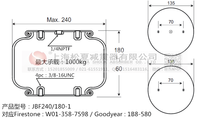 JBF240-180-1橡膠<a href='http://m.msabry.com/' target='_blank'><u>空氣彈簧</u></a>