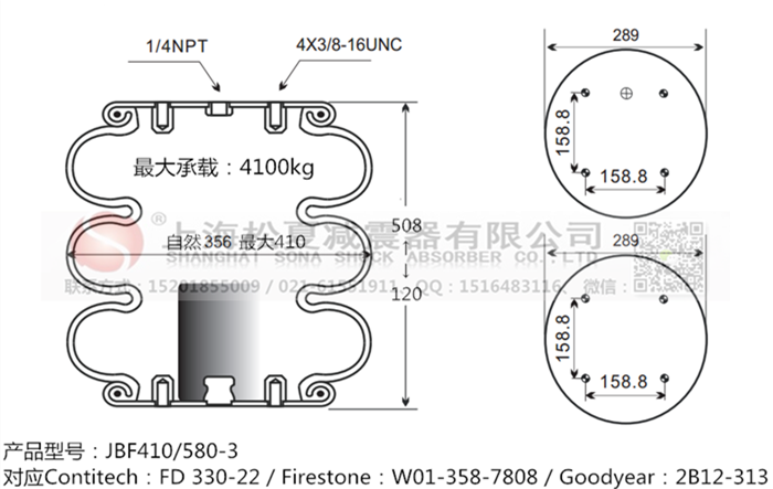 JBF410/580-3橡膠<a href='http://m.msabry.com/' target='_blank'><u>空氣彈簧</u></a>